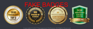management software badges