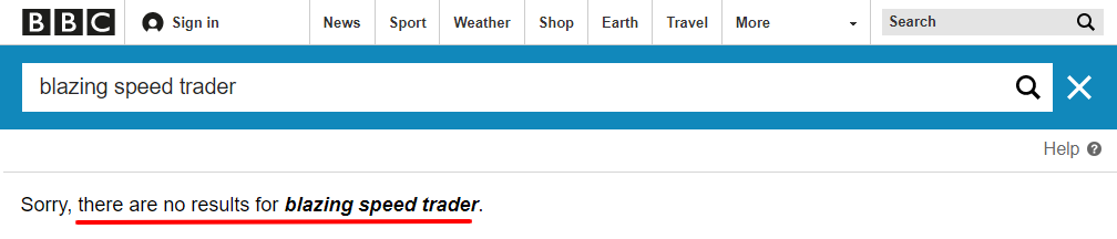 blazing speed trader bbc