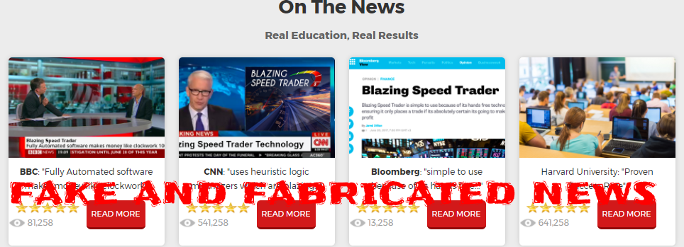 blazing speed traders fake news