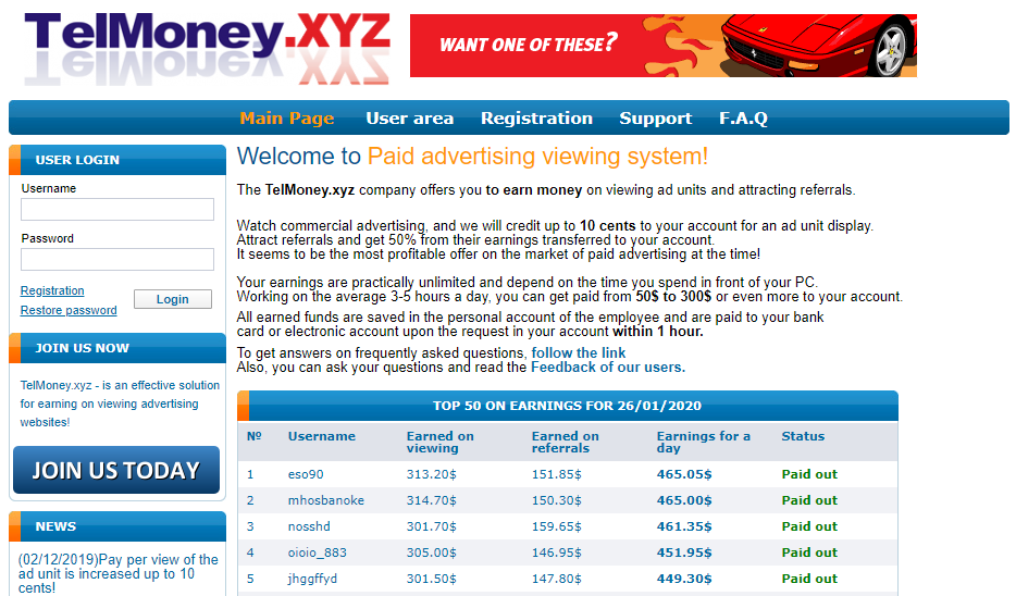 Telmoney Home image