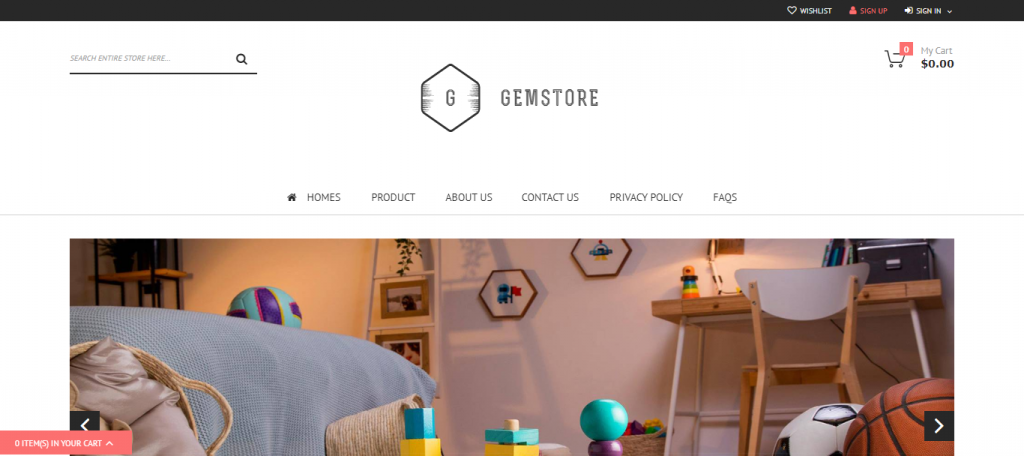 Gemstore Homepage