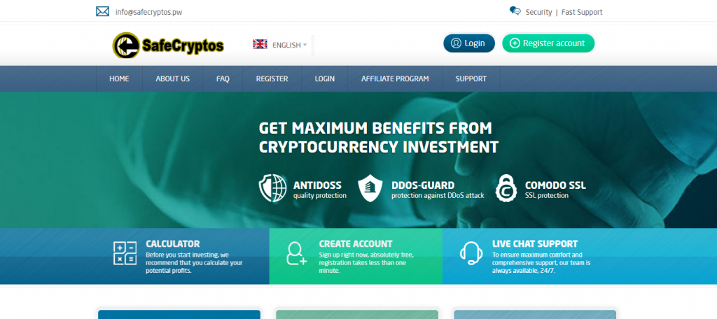 Safecryptos Homepage