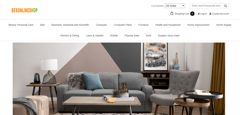 Besonlineshop Homepage