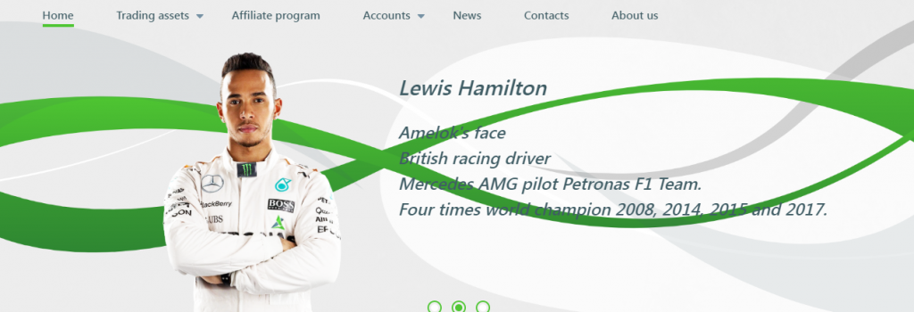 Screenshot of Amelok using Lewis Hamilton image without permission