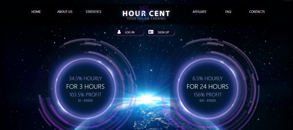 Hourcent Homepage