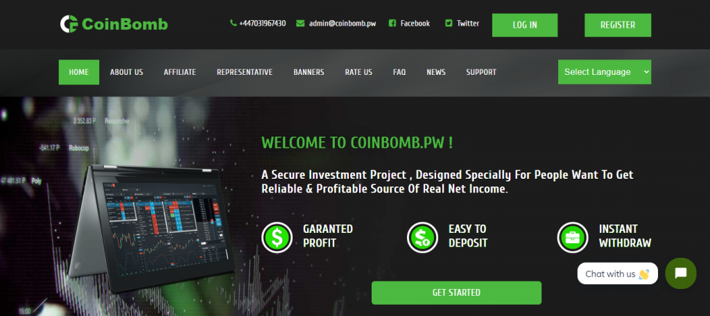 Coinbomb Homepage