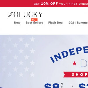 Zolucky Clothing Homepage