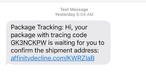 BHL Shipping Scam Text