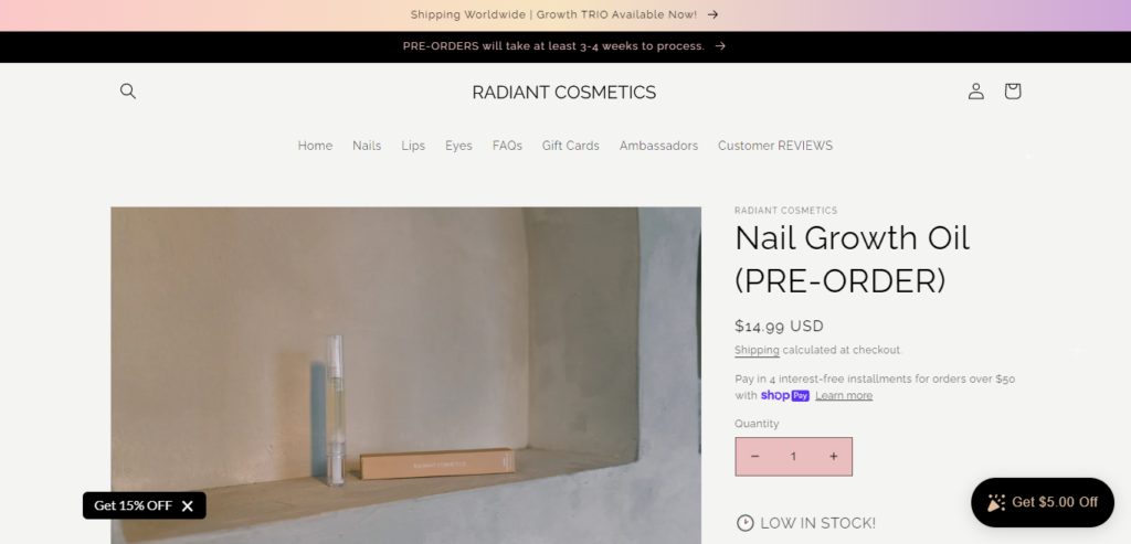 Radiant Cosmetics Nail Growth Oil Reviews