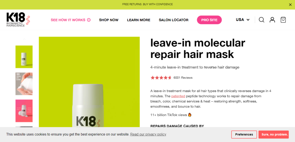K18 Hair Mask Review