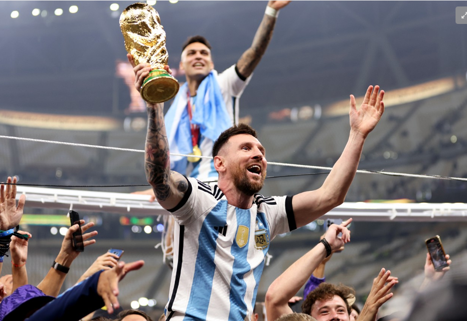 MESSI GIVEN A TROPHY AT THE FIFA WORLD CUP FINALS 2022